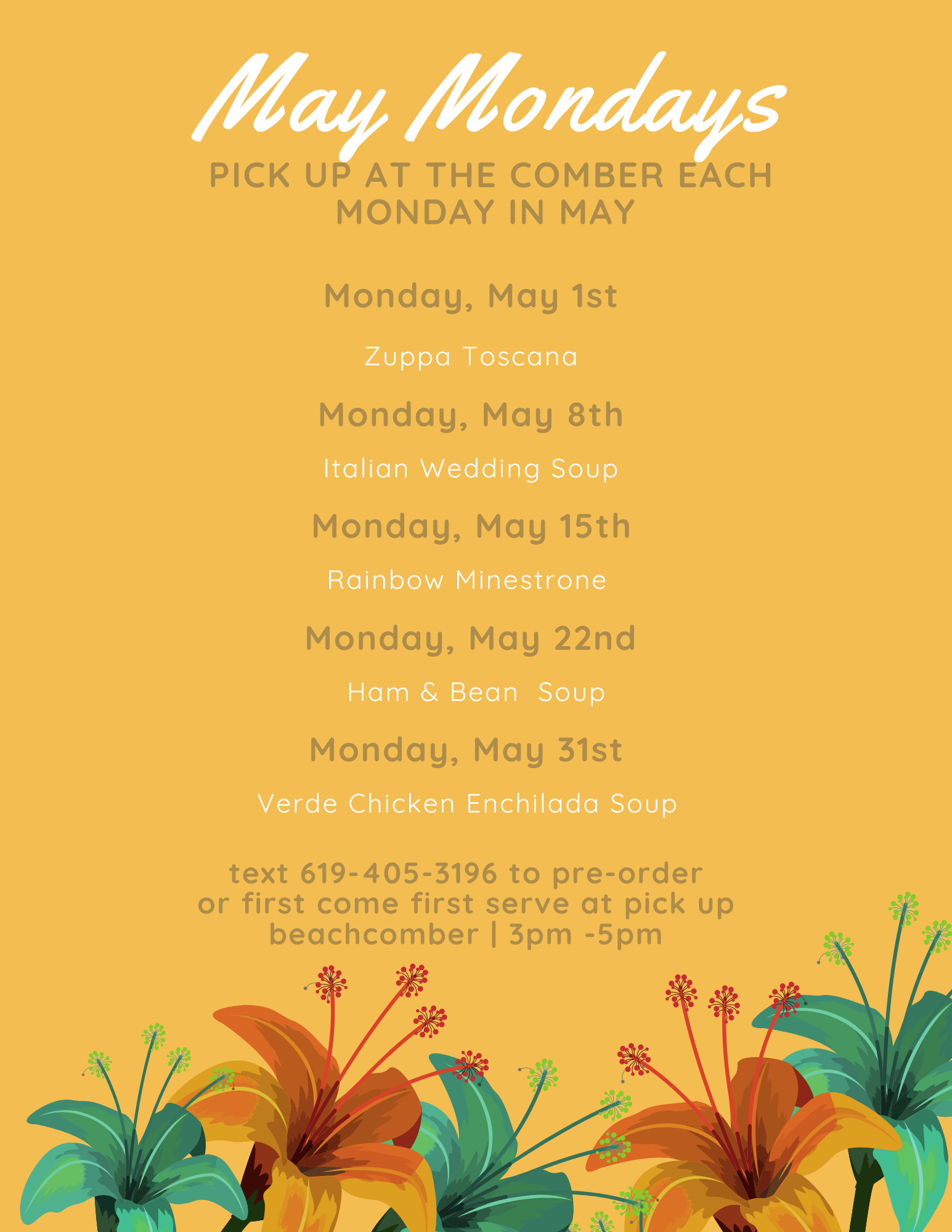 Soup Pickup - May Mondays at the Beachcomber – Brighton Bakery